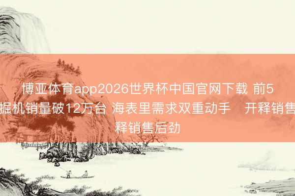 博亚体育app2026世界杯中国官网下载 前5月挖掘机销量破12万台 海表里需求双重动手‌开释销售后劲