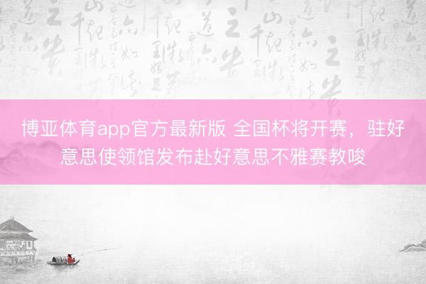博亚体育app官方最新版 全国杯将开赛，驻好意思使领馆发布赴好意思不雅赛教唆