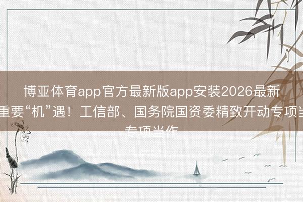 博亚体育app官方最新版app安装2026最新版 重要“机”遇！工信部、国务院国资委精致开动专项当作