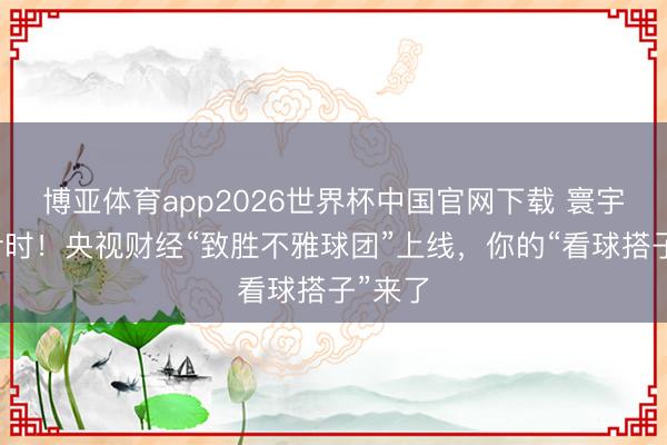 博亚体育app2026世界杯中国官网下载 寰宇杯倒计时！央视财经“致胜不雅球团”上线，你的“看球搭子”来了